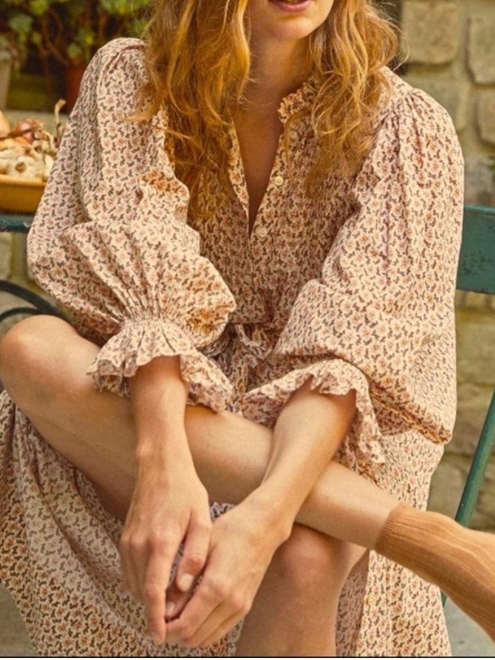 Doen Hadley Dress in Cream Winter Ditsy